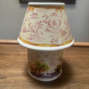 Carson Home Accents Floral Candle Holder w/ Topper Artist Signed Lena Liu